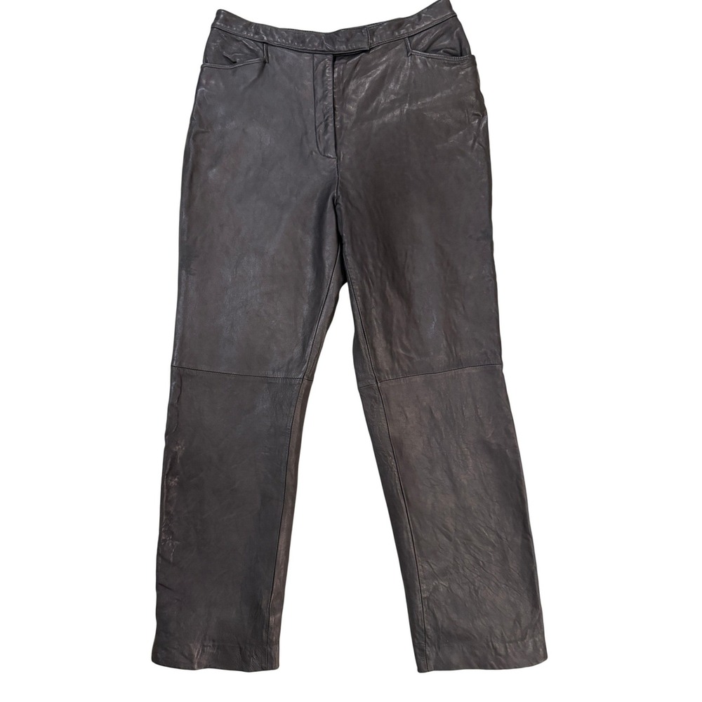 Nordstrom Womens Soft Genuine Lamb‎ Leather Pants 8P Moto Boho Y2K Lined Pull On